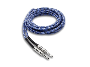 Hosa 3GT-18C1 - Cloth-Woven Guitar Cables - BLU/WHT/BLK - 18 ft.