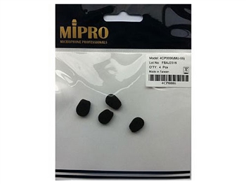 MIPRO 4CP0006, Windscreen for MU-55L lavailere and MU-55H headworn microphones (black, pkg of 4)