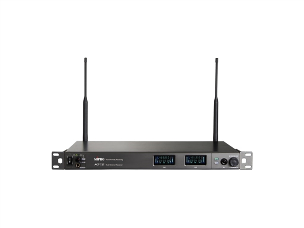 ACT-747-5NU-Dante (554-608 M Hz) 4-channel 1-rack space UHF wide-band  Dante enabled true diversity receiver