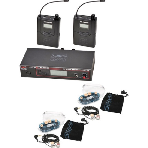 Galaxy Audio AS-1200 Twin Pack Wireless In-Ear Monitor System with 2 Receivers & EB6 Earbuds (D: 584 to 607 MHz)