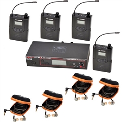 Galaxy Audio AS-1200 Band Pack Wireless In-Ear Monitor System with 4 Receivers & EB10 Earbuds (D: 584 to 607)