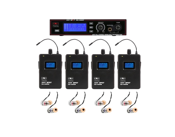 Galaxy Audio AS-1406 UHF Wireless In-Ear Monitor System for 4 Users Freq P