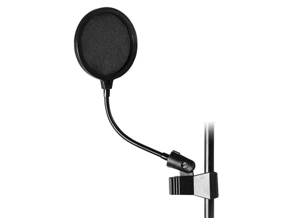 On-Stage ASVS6-B Pop Filter - short gooseneck w/Butterfly clip-single screen and stand clamp