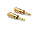 Hosa BNA-050 Single Banana Plug  PAIR,- (1 Black - 1 Red) - Gold Plated