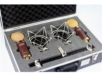 Cascade Microphones FAT HEAD II Blumlein Stereo Pair w/Lundahl (Brown Body/ Gold Grill) Ribbon Microphone