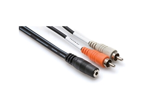 Hosa CFR-210 Y-Cable - 1/8-inch (3.5mm) TRSF to Dual RCA - 10 ft.