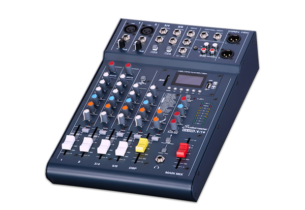 Studiomaster CLUB XS6+ 2 Mic / 2 Channel Audio Mixer with DSP & USB/MP3 Player