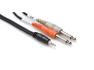 Hosa CMP-159 Y-Cable - 1/8-inch (3.5mm) TRS to 1/4-inch TS/TS - 10 ft.