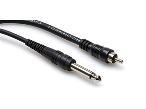 CPR-115 Unbalanced Interconnect, 1/4 in TS to RCA, 15 ft, Hosa