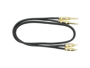 Hosa CPR-405AU Dual Gold Metal 1/4-inch TS to Gold Metal RCA - 5 ft.