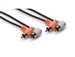 Hosa CRA-201RR - Dual Right Angle RCA Male to Right Angle RCA Male - 1 m.