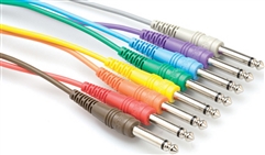 Hosa CSS-845 Patch Cable Set -8 pcs 1/4-inch TRS to1/4-inch TRS - 1.5 ft.