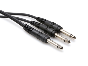 Hosa CYP-105 Y-Cable - 1/4-inch TS to Two 1/4-inch TS - 5 ft.