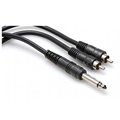 Hosa CYR-101 Y-Cable - 1/4-inch TS(mono) to Two RCA - 1m (3.3Ft.)