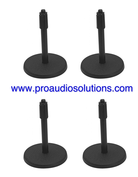 On-Stage DS7200B 4 PACK Adjustable Height Desktop Mic Stand Black