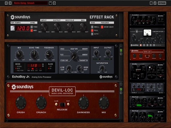 SoundToys Effect Rack plug-in  preloaded with 14 Soundtoys effects