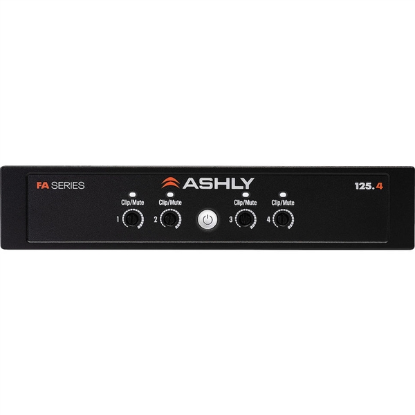 Ashly FA-125.4, 4 Ch. 1/2R U Power Amplifier: 4x125W/4-8 Ohms, 70/100V