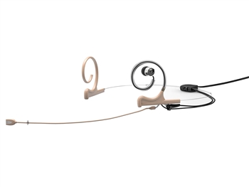 DPA FIOF56-2-IE1-B - d:fine In-Ear Broadcast Headset Microphone, Beige, 110mm Omni Boom, Dual- Ear, Single In-Ear,  TA5F for Lectro