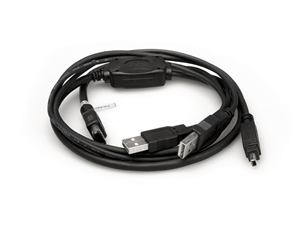 FW-64U2 FireWire 400 Cable, 4-pin and Dual USB to 6-pin, 1 m, Hosa