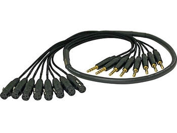 Mogami GOLD 8 TRSXLRF-05, 8-Ch 1/4 TRS to XLRF Snake Cable. 5 Ft.