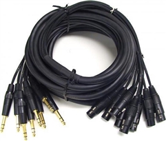 Mogami GOLD 8 TRSXLRF-15, 8-Ch 1/4 TRS to XLRF Snake Cable. 15 Ft.