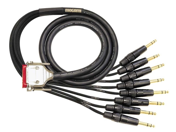 Mogami GOLD-DB25-TRS-03, 8-Ch 1/4 TRS to DB25 Snake Cable. 3 Ft. Gold