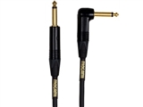 Mogami GOLD INSTRUMENT-01.5R Cable, 1.5 Ft, Straight 1/4 TS to Right Angle 1/4 TS