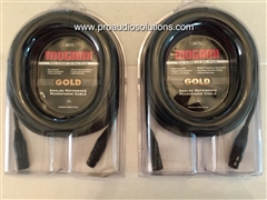 Mogami Gold Studio 50 PAIR XLR Female to XLR Male Microphone Cables (Black, 50')