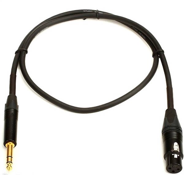 Mogami GOLD-TRSXLRF-06, Patch Cable, 1/4 TRS to XLRF, 6 Ft.