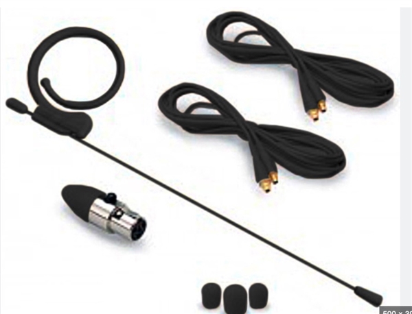 Avlex HSP-49BK Black Single Ear Hook Omnidirectional Headworn Microphone