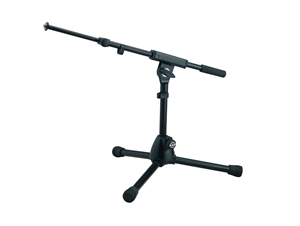 K&M 25950 Black Ultra Low profile Mic Stand with Telescoping Boom