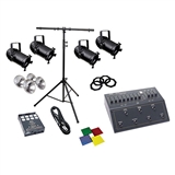 Small lighting system RENTAL, 8, 500 watt Par 56, 8 ch controller, NSI