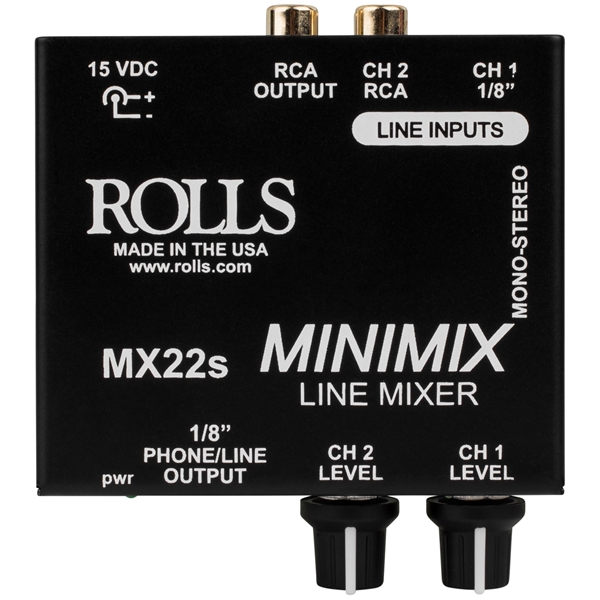 Rolls MX22s Mini Mix - 2-Channel Stereo/Mono Mixer