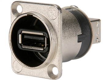 Neutrik NAUSB-W - USB A-B, I/O Connector, panel mount, feed thru, nickel
