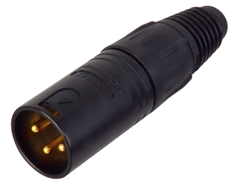 Neutrik NC3MX-B - XLR, GOLD Contacts Black shell, MALE