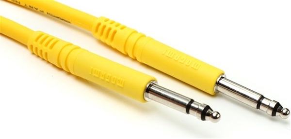 Mogami Patchcord YELLOW, 18-in, TT to TT (Bantam) Per Each