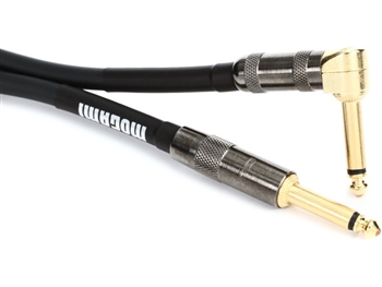 Mogami PLATINUM GUITAR-01R Guitar Cable 1 Ft.. Straight 1/4 in TS to right angle 1/4 in. TS