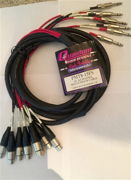 Quantum Audio PMT8-15FS  8-Channel 1/4-inch TRS to XLRF Cable  15 Ft.