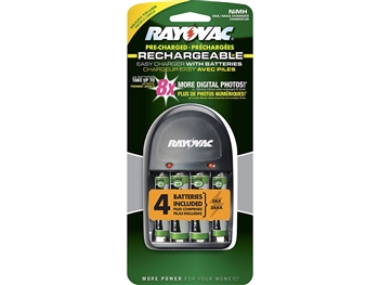 Rayovac PS131-4BE GEN NiMH 4 Position Battery Charger with 2AA,2AAA batteries