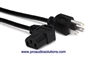 Hosa PWC-148R Power Cord IEC C13 - NEMA 5-15P Right Angle, 8FT