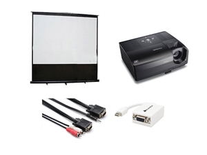 rental system Presentation projector and screen bundle for small rooms