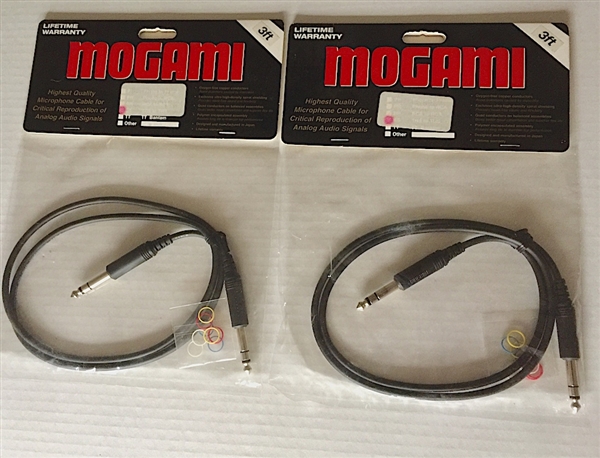 Mogami GOLD Pure Patch SS-03 PAIR, Patch Cable, 1/4 TRS to 1/4 TRS, 3 Ft.