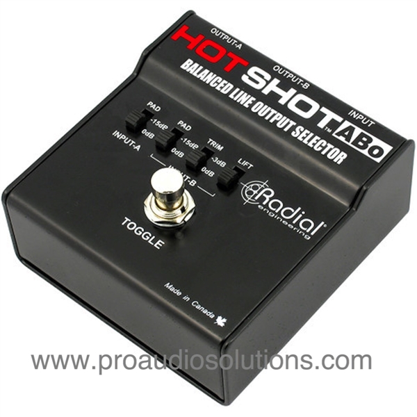 Radial Engineering HotShot ABo Mic & line Switcher - 1 XLRF input and 2 XLRM outputs