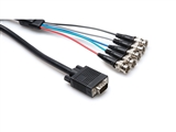 Hosa RGB-506 Video Cable - DB15 to 5 BNC - 6 ft.
