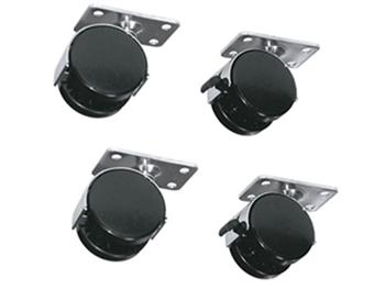 Middle Atlantic RKW - 4 Wheel Kit (2 locking) for Racks, adds 2-3/4" to height