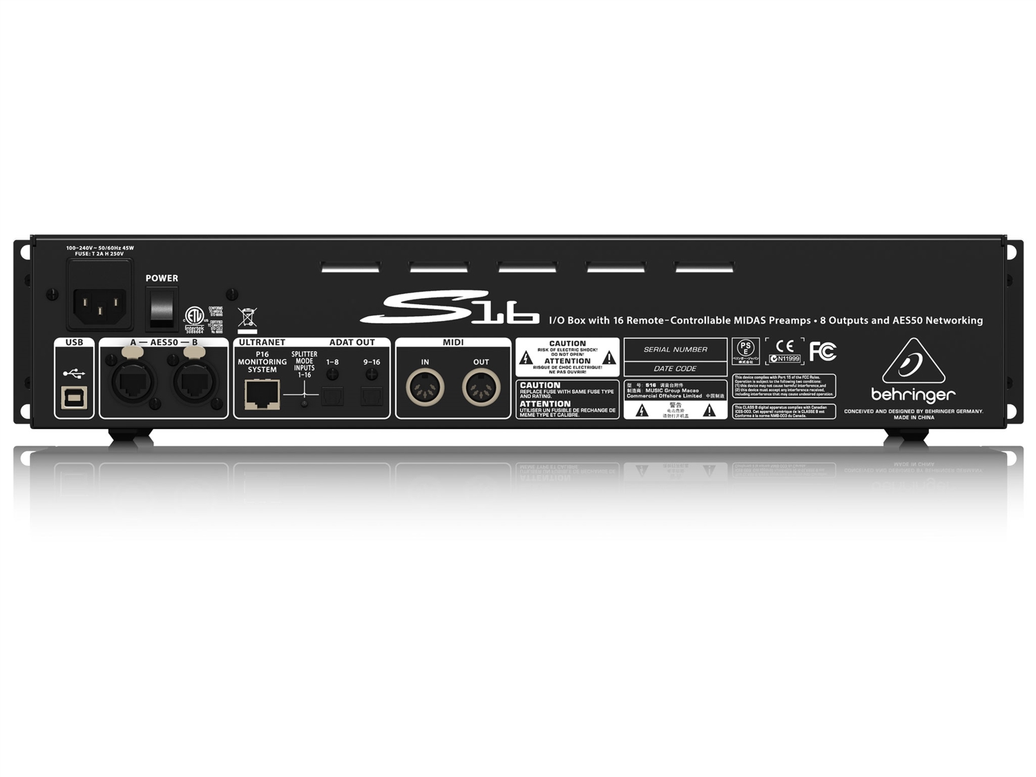 Behringer S16 IO Box with 16 Remote-Controllable MIDAS Preamps | Pro Audio  Solutions