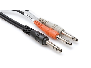 Hosa STP-201 Y-Cable - 1/4-inch TRS to 1/4-inch TS/TS - 1m (3.3 ft.)