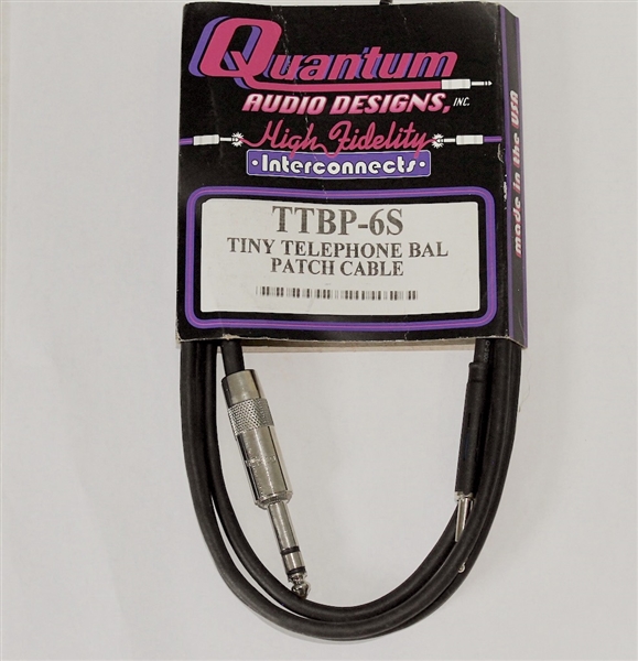 Quantum Audio TTBP-6S  TT male to 1/4 inch TRS male Cable 6 Ft.