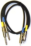 Quantum Audio UPX2P-6 Dual RCA to Dual 1/4"TS male Cable, 6 Ft.