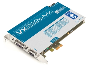 Digigram VX222e-Mic , 1 mono mic input, 1 stereo in/out, 1 AES/EBU in/out, PCIe Sound Card